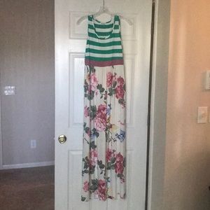 Beautiful striped and floral maxi dress